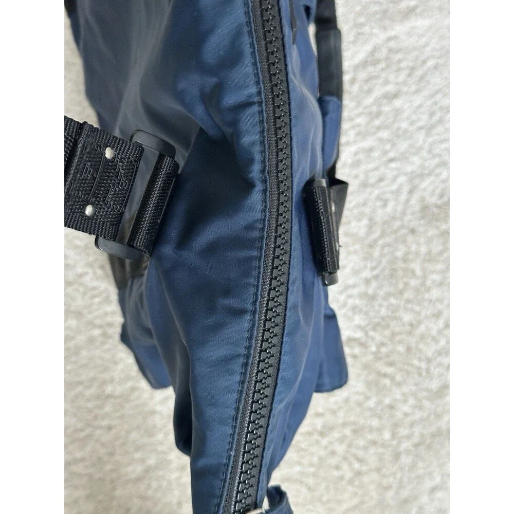 Lauren Ralph Lauren Navy Blue Nylon Duffel Overnight Weekend Travel Tote Bag